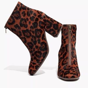 NEW Madewell Amalia Leopard Print Calf Hair Booties size 7.5